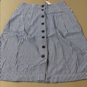 Talbots Blue and White Striped Button-Front Skirt NWT Size 6P